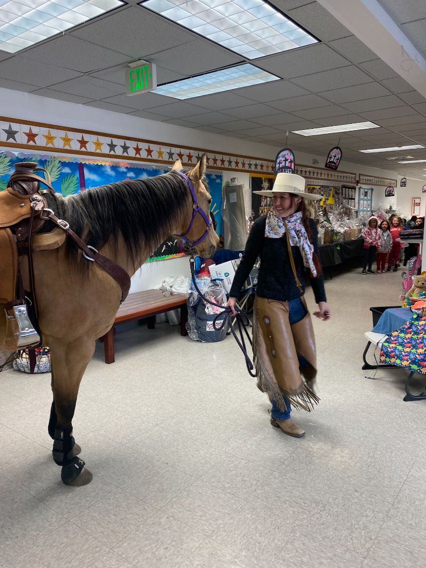 Maggie the horse and Joanna visit CCS